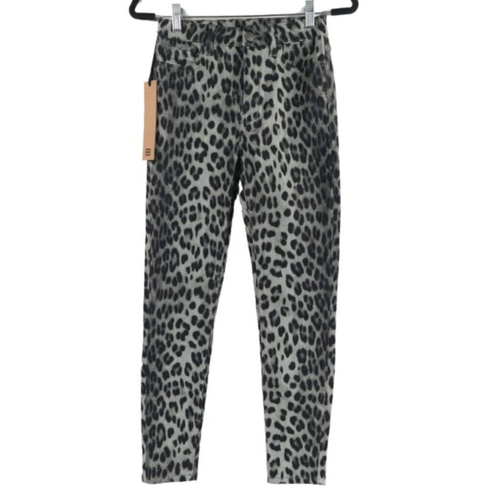 NWT KSUBI Black‎ Leopard Skinny Jeans Wild Noir Pockets WFA22DJ015 Size 26